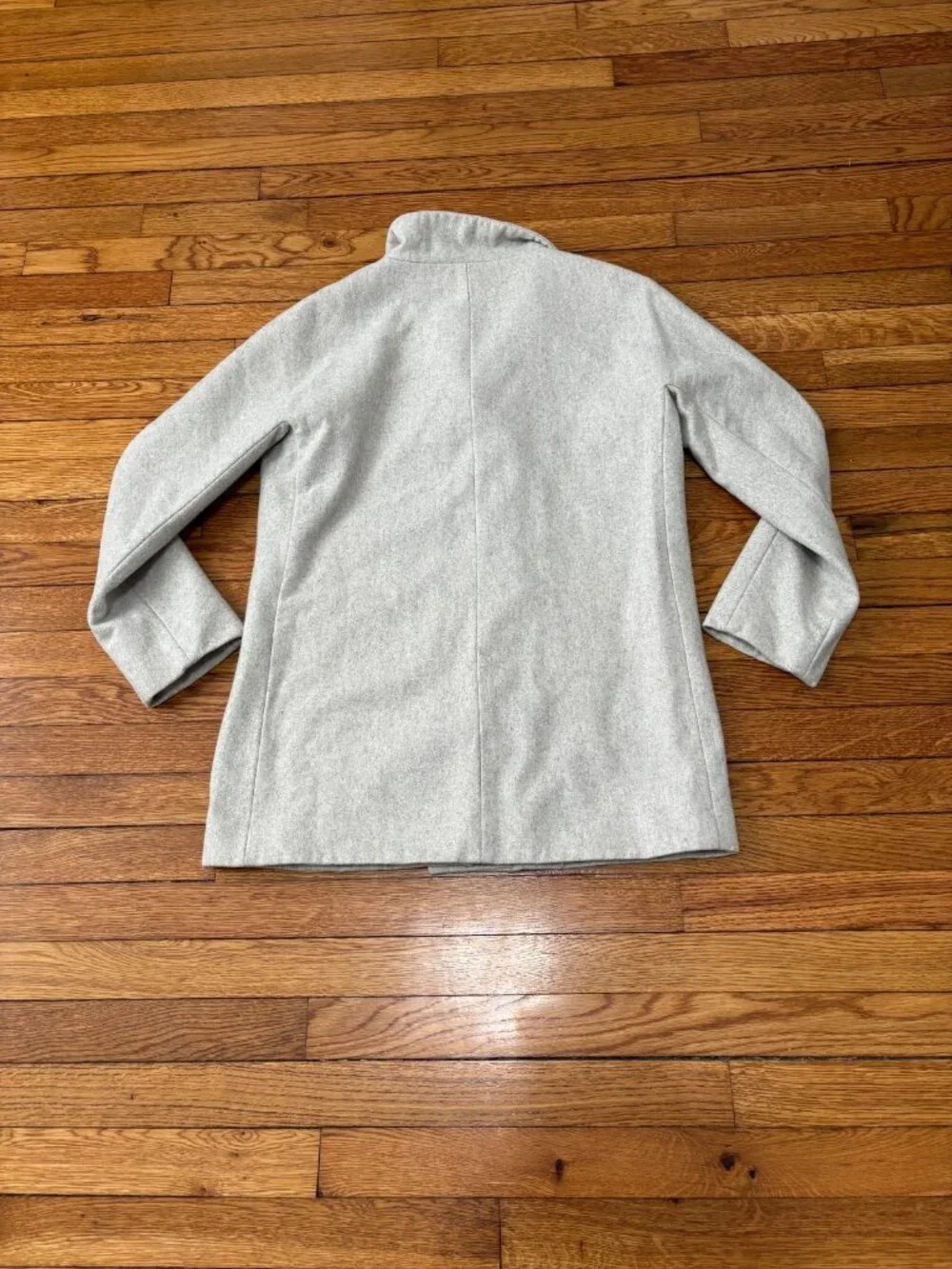 J Crew Womens Peacoat Size 10 Gray Wool Blend Button Down Collared Overcoat - Picture 7 of 7